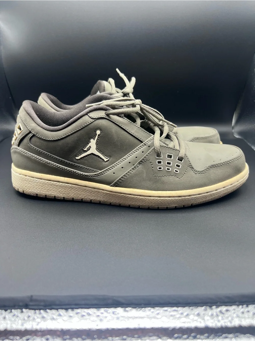 Jordan Men’s Low-Top Athletic Sneakers in Olive and Beige
